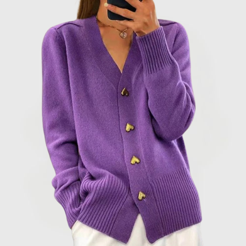 Daniela | Heart Button Cardigan