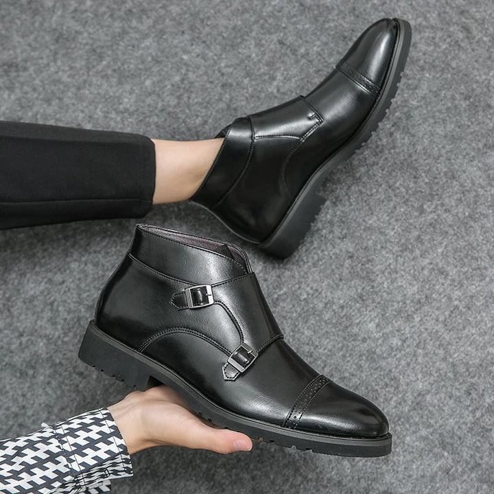 Darell | Double Monk Strap Leather Boots 7