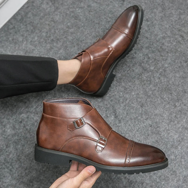Darell | Double Monk Strap Leather Boots 8