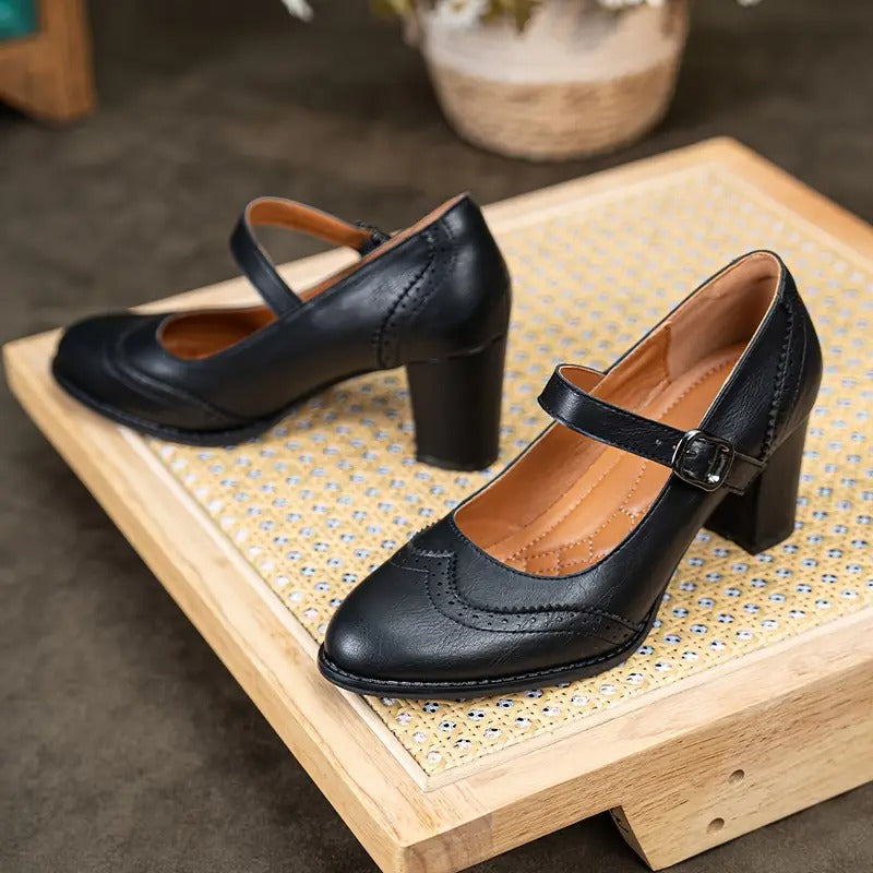 Dorka - High Heels Leather Shoes With Buckle 7