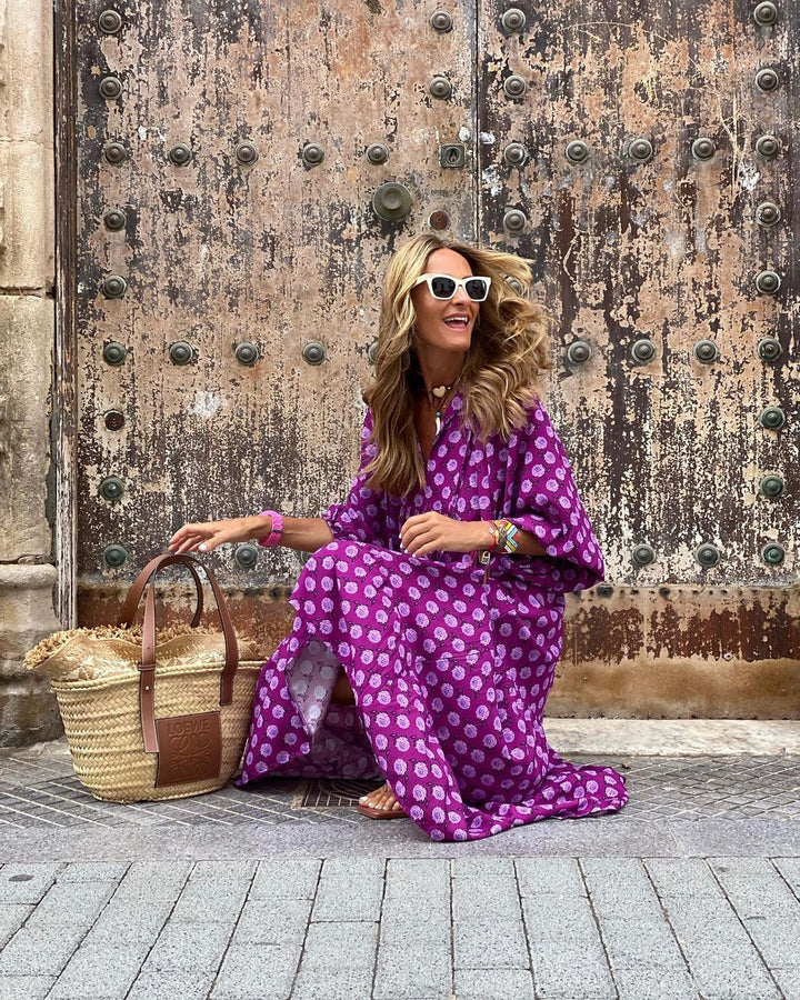 Edith™ | Flattering Floral Maxi Dress With Sleeves