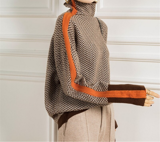 Eleanor | Herringbone Luxe Turtleneck 0