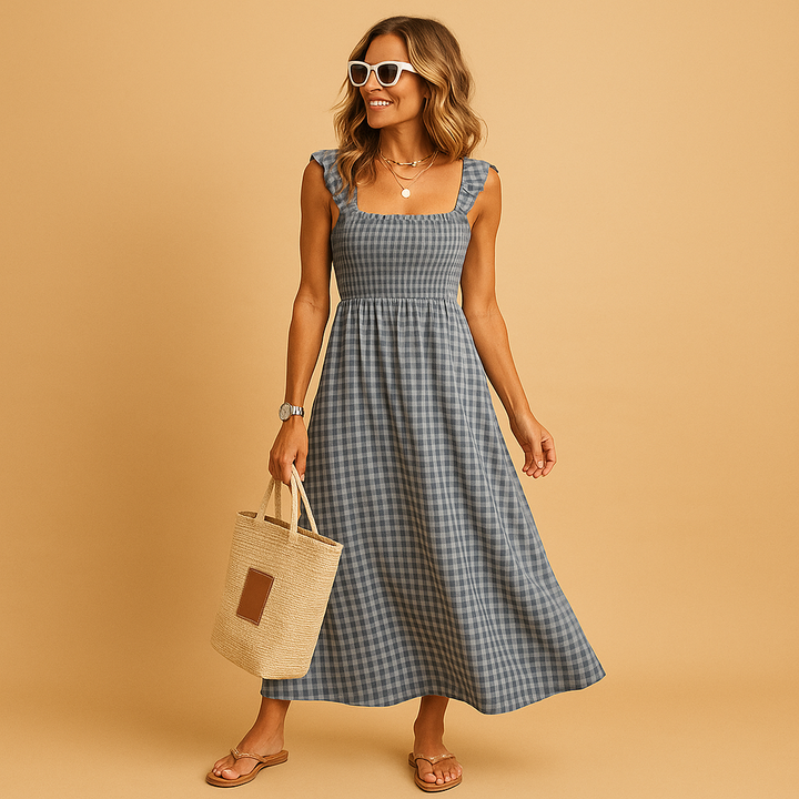 Elegant White Summer Dress - Flowy Fit for Comfort & Style
