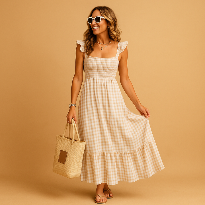 Elegant White Summer Dress - Flowy Fit for Comfort & Style