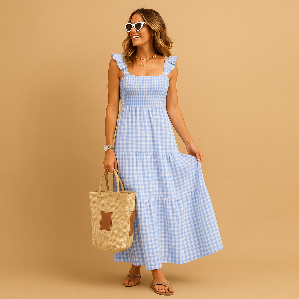 Elegant White Summer Dress - Flowy Fit for Comfort & Style