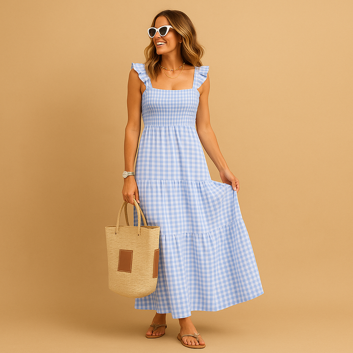 Elegant White Summer Dress - Flowy Fit for Comfort & Style