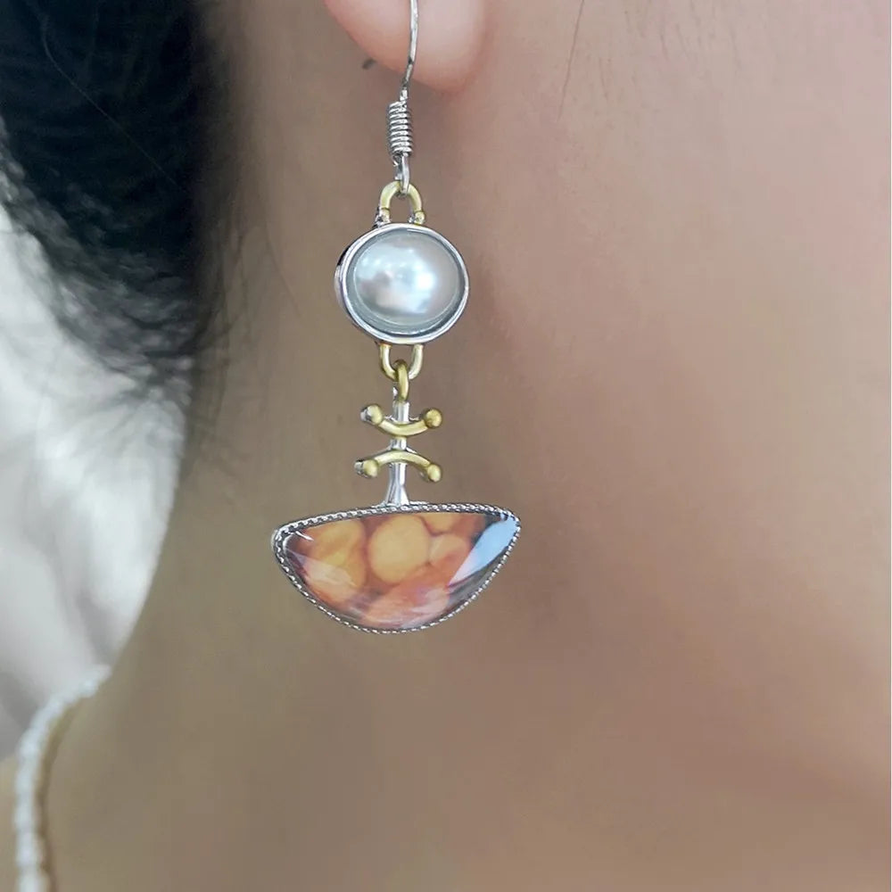 Elodi™ | Hypoallergenic Retro Orange Earrings
