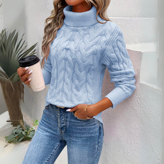 Emma - Fashionable Knit High Collar Sweater