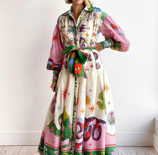 Gwendolyn™ | Elegant Floral Maxi Dress With Sleeves