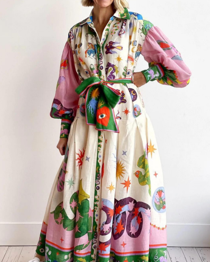 Gwendolyn™ | Elegant Floral Maxi Dress With Sleeves