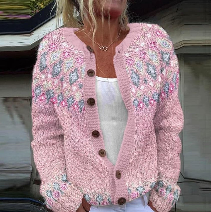 Hazel | Pink Comfort Wool Cardigan 0