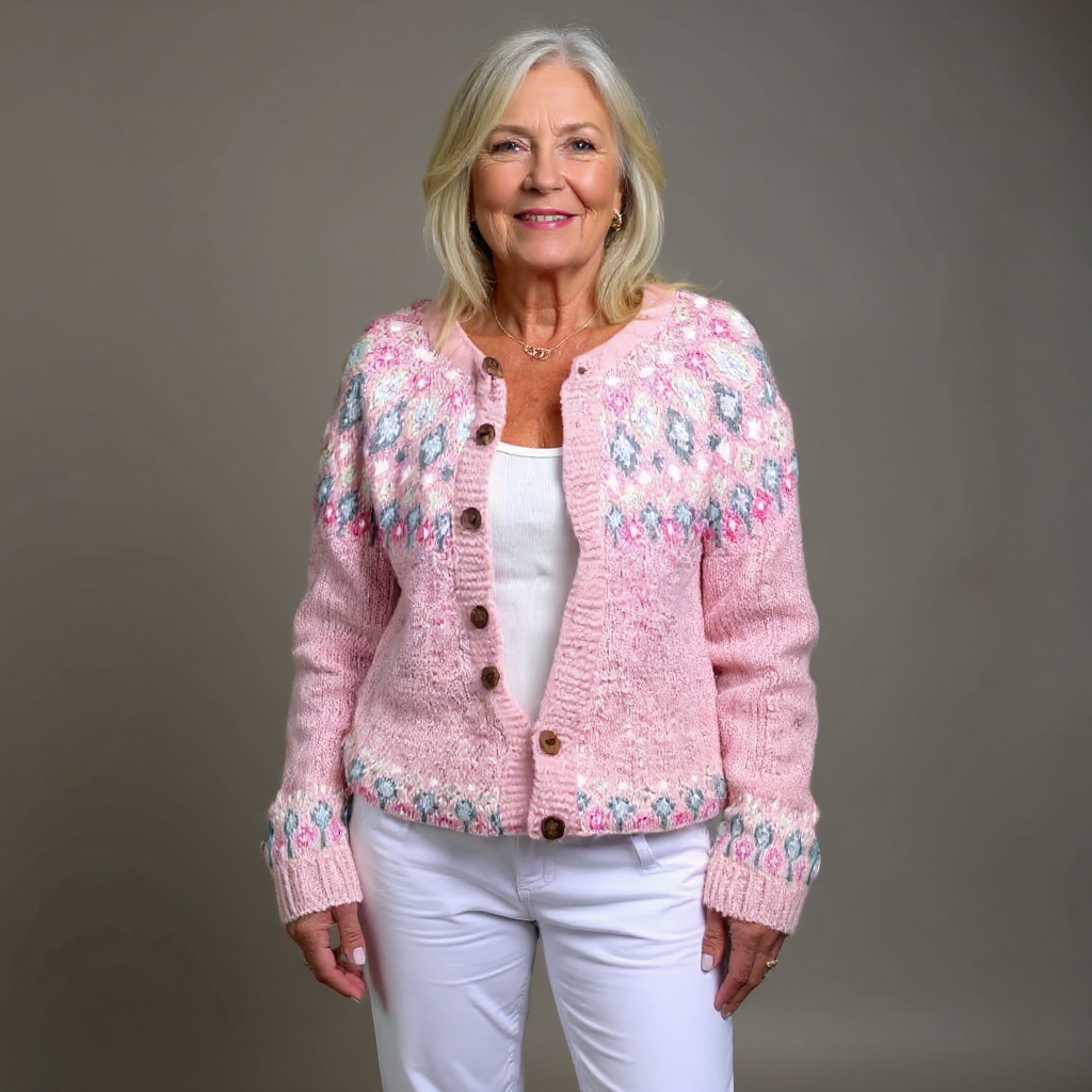 Hazel | Pink Comfort Wool Cardigan 1