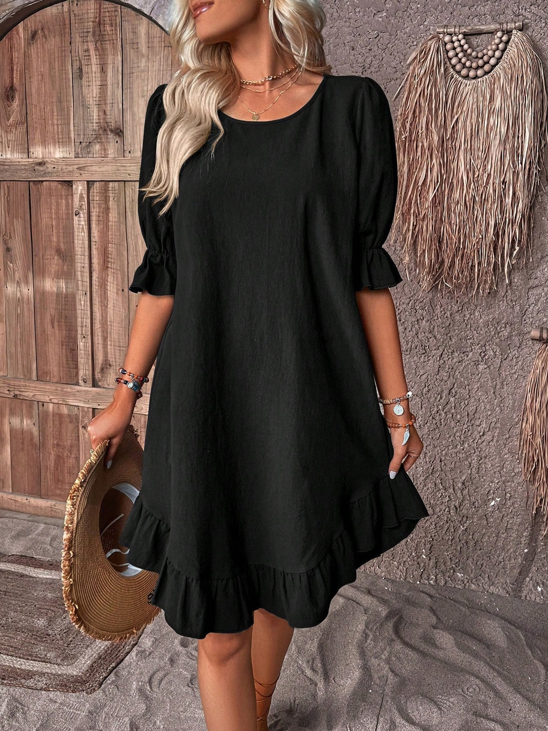 Imogen™ | Elegant White Midi Dress With Sleeves