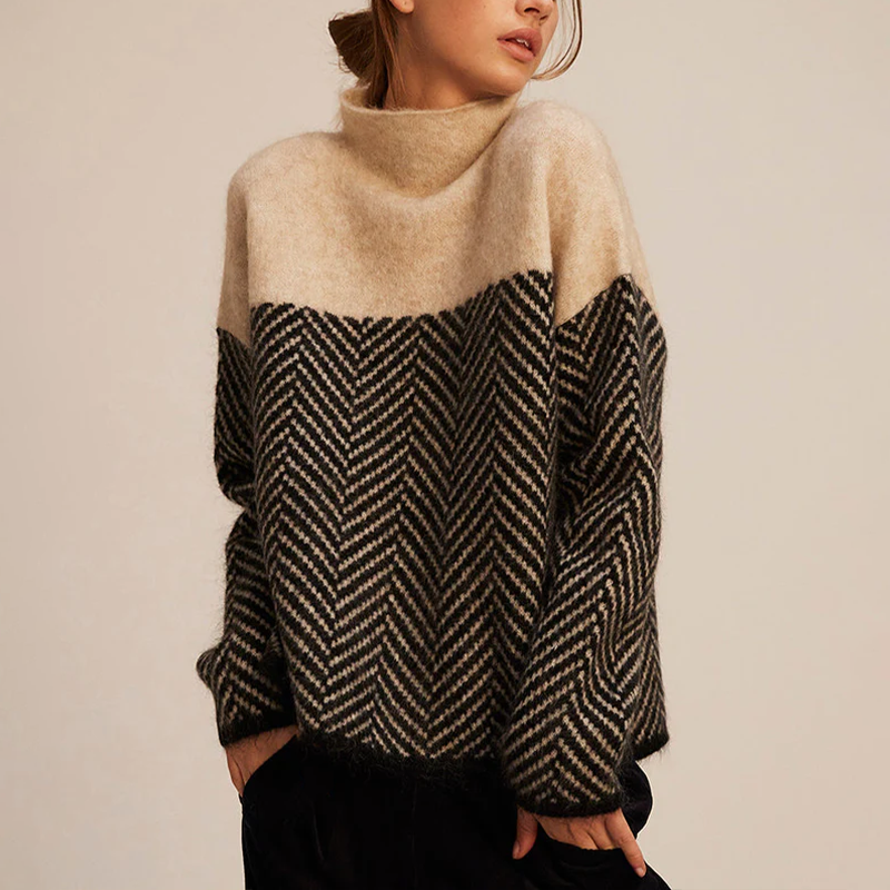 Isabelle | Trendy Short Sleeve High Neck Sweater 0
