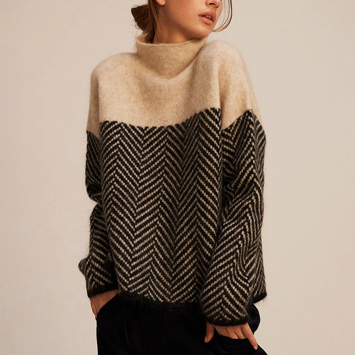 Isabelle | Trendy Short Sleeve High Neck Sweater 0
