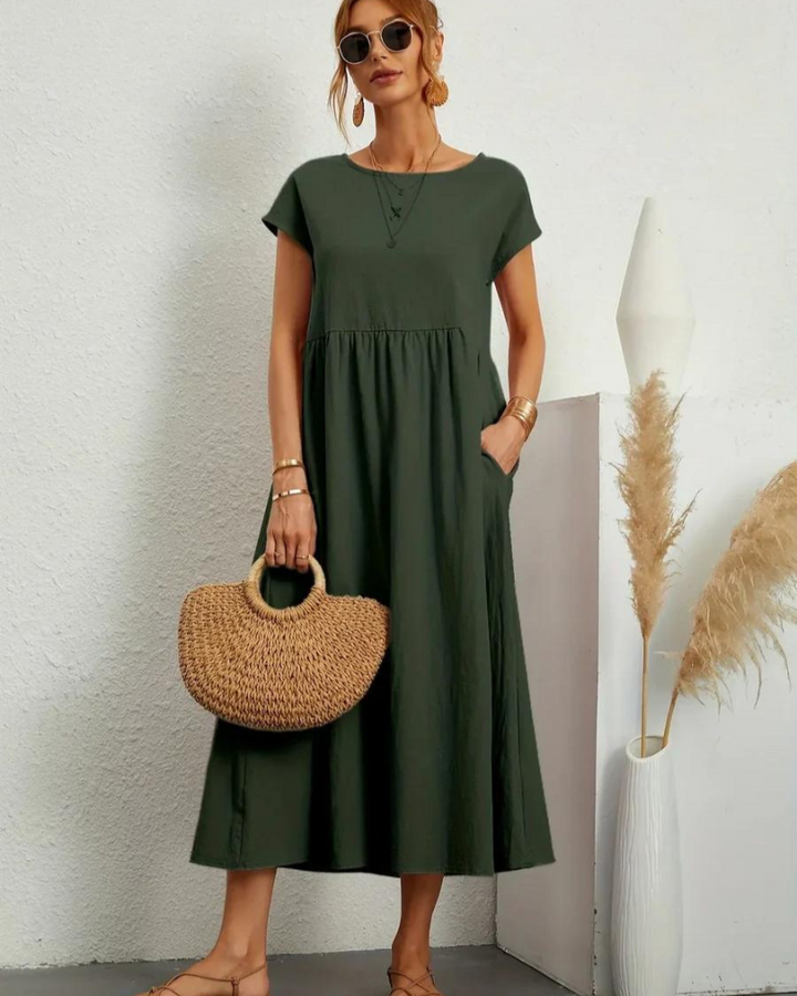 Josephine™ | Elegant Floral Midi Dress for Women