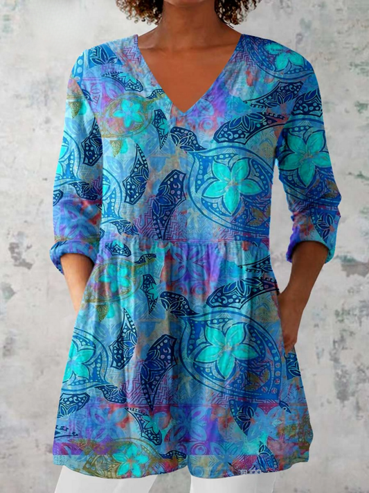 Lilia | Long V-Neck Shirt