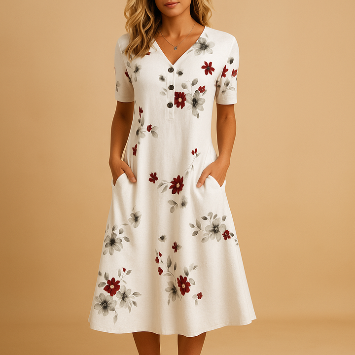 Livia floral dress - comfortable fit for summer's versatile occasions