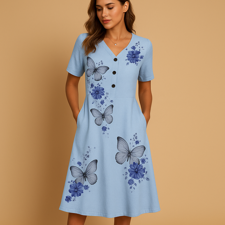 Livia floral dress - comfortable fit for summer's versatile occasions