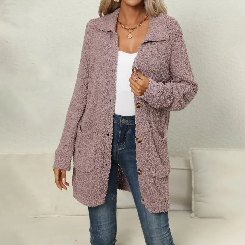 Long Cardigan for Women - Cozy Solid Color, Versatile for All Seasons