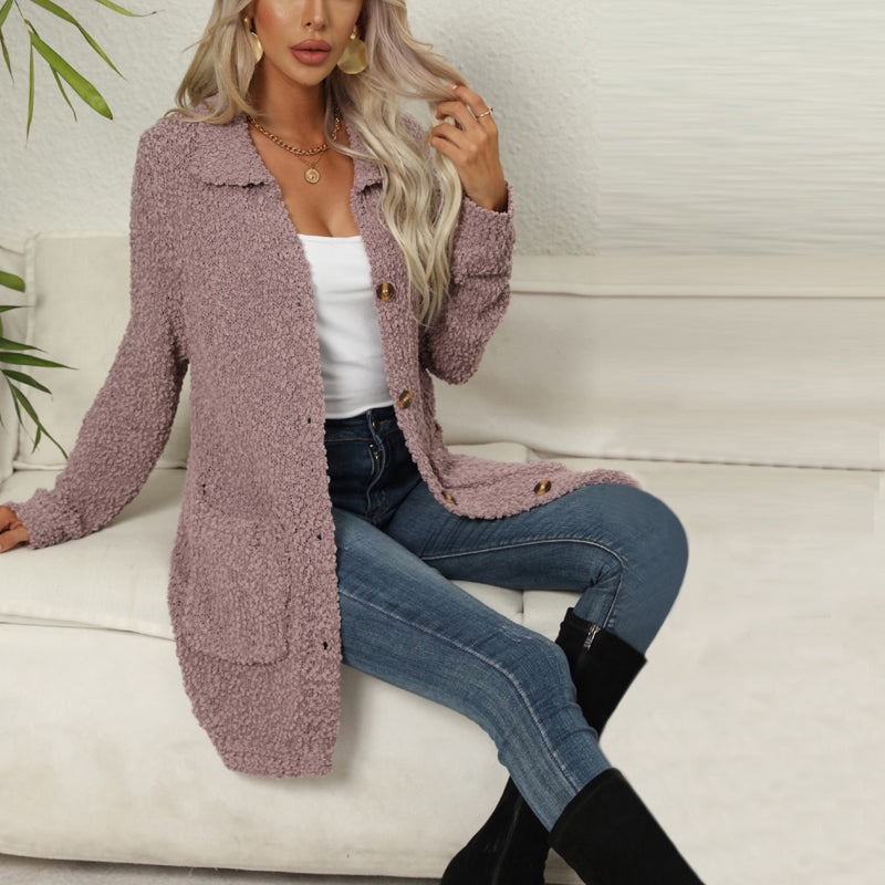 Long Cardigan for Women - Cozy Solid Color, Versatile for All Seasons