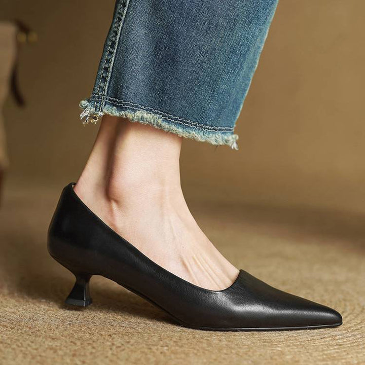 Marise - Pointed Toe Leather Pumps 2