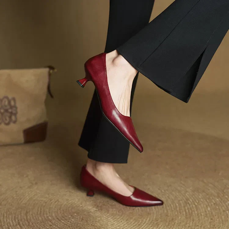 Marise - Pointed Toe Leather Pumps 3