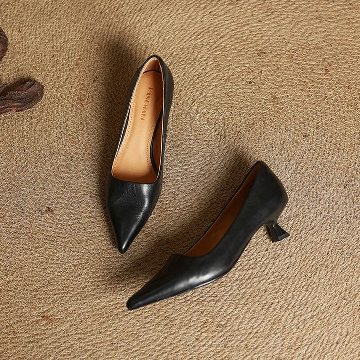 Marise - Pointed Toe Leather Pumps 6