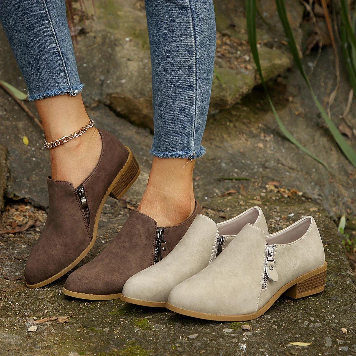 Megan | Stylish Zip-Up Boots