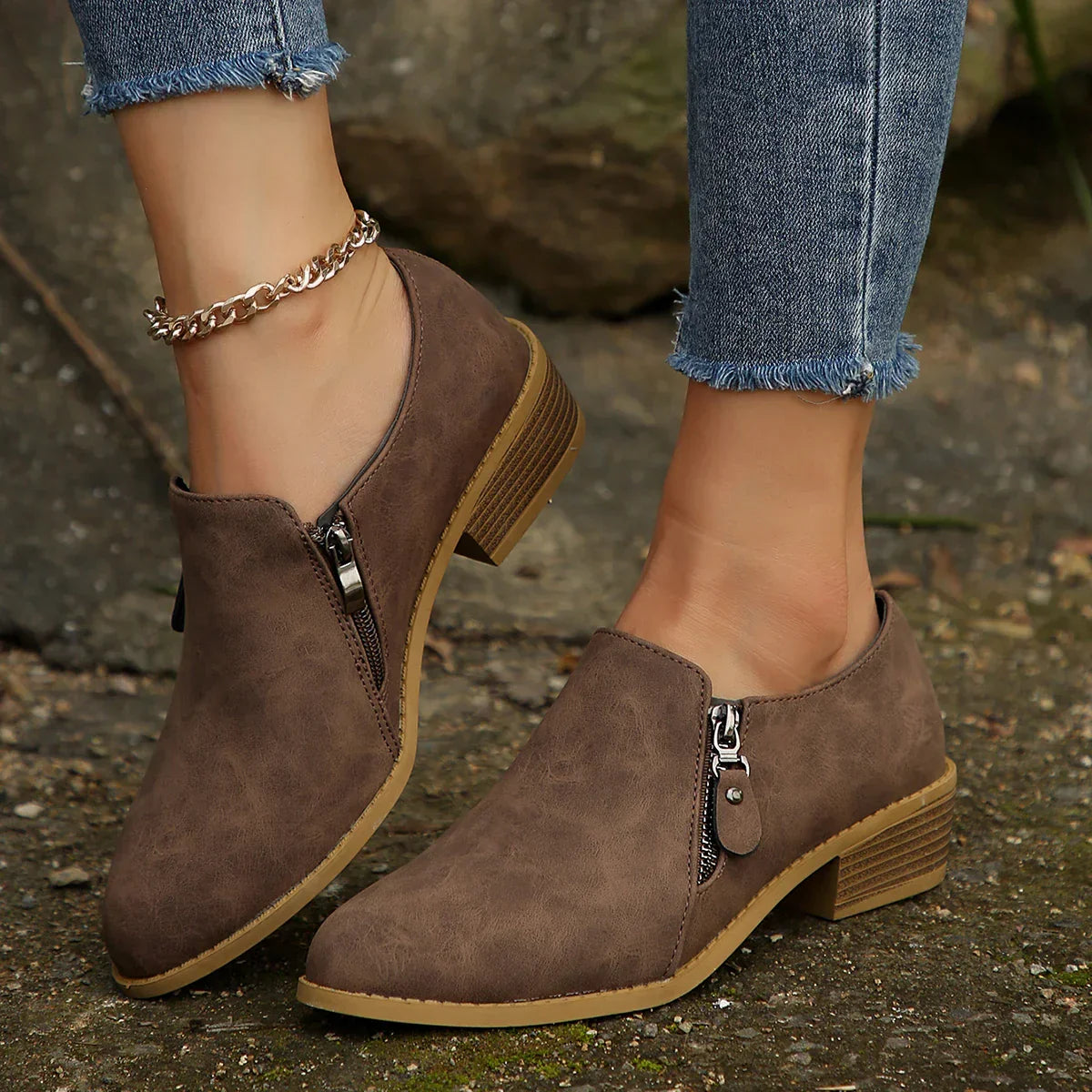 Megan | Stylish Zip-Up Boots