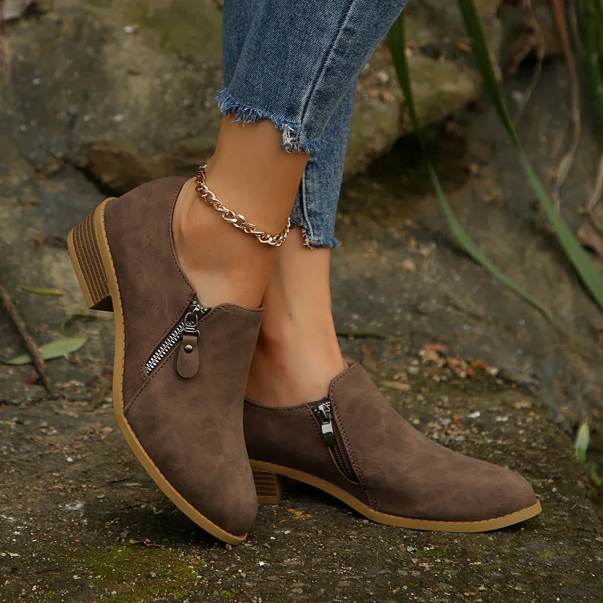 Megan | Stylish Zip-Up Boots