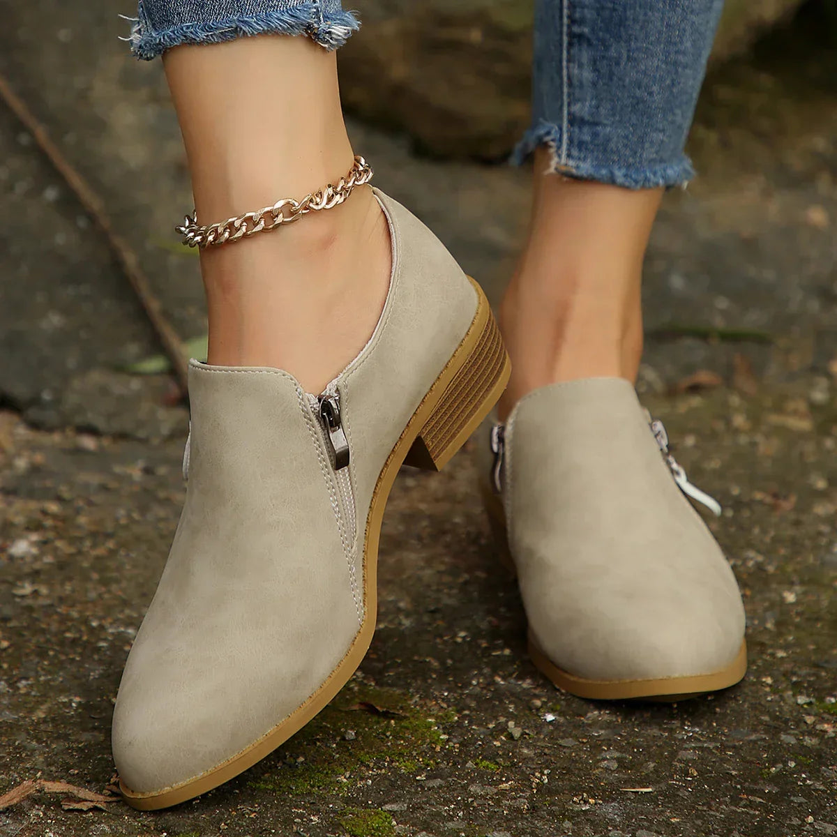 Megan | Stylish Zip-Up Boots