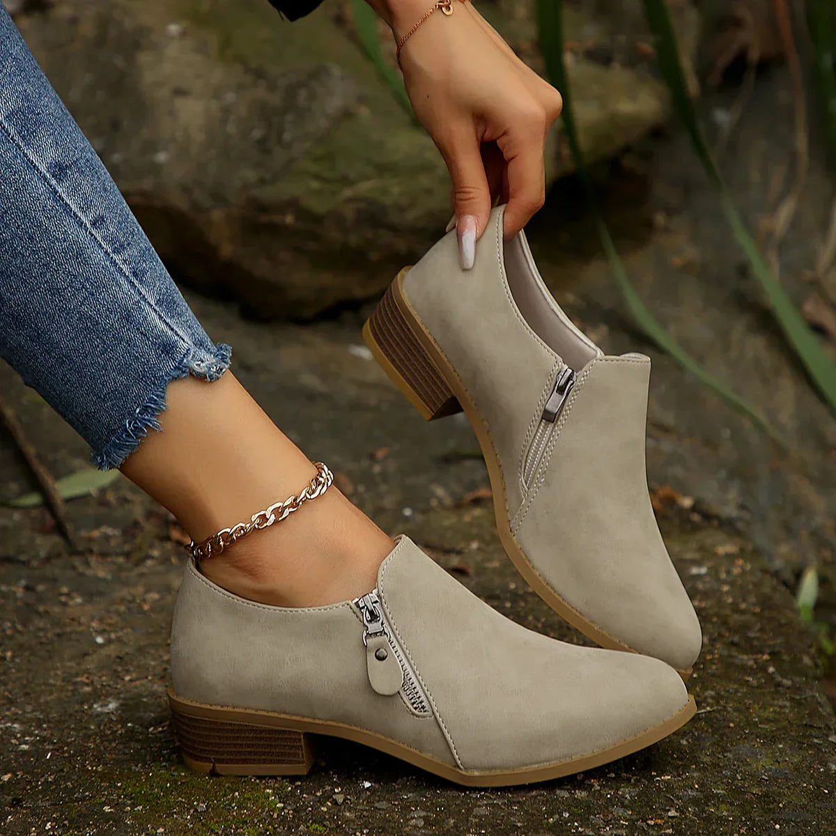 Megan | Stylish Zip-Up Boots