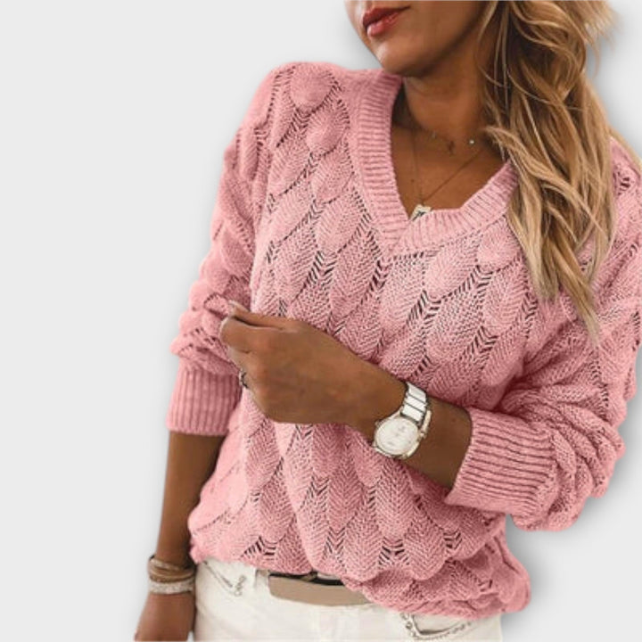 Mia™ | Cozy V-neck Pullover Sweater