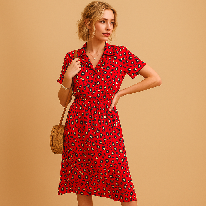 Midi Dress - Stylish V-Neck A-Line Midi Dresses for Women