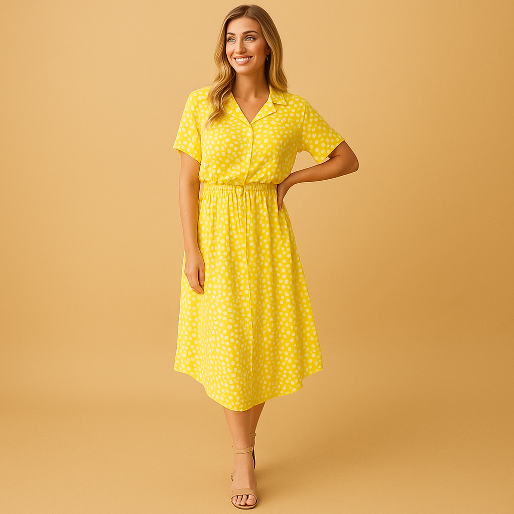 Midi Dress - Stylish V-Neck A-Line Midi Dresses for Women
