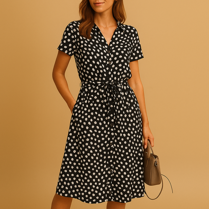 Midi Dress - Stylish V-Neck A-Line Midi Dresses for Women