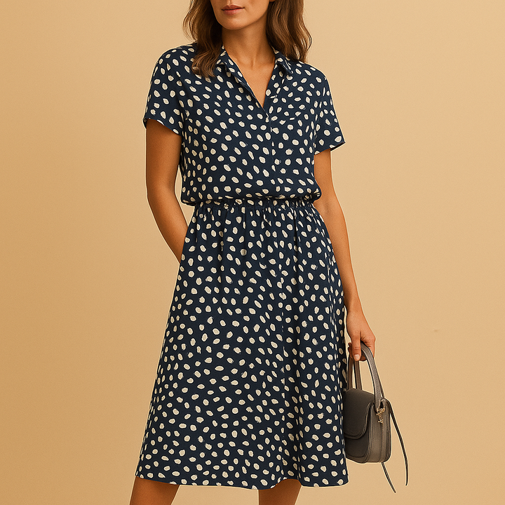 Midi Dress - Stylish V-Neck A-Line Midi Dresses for Women