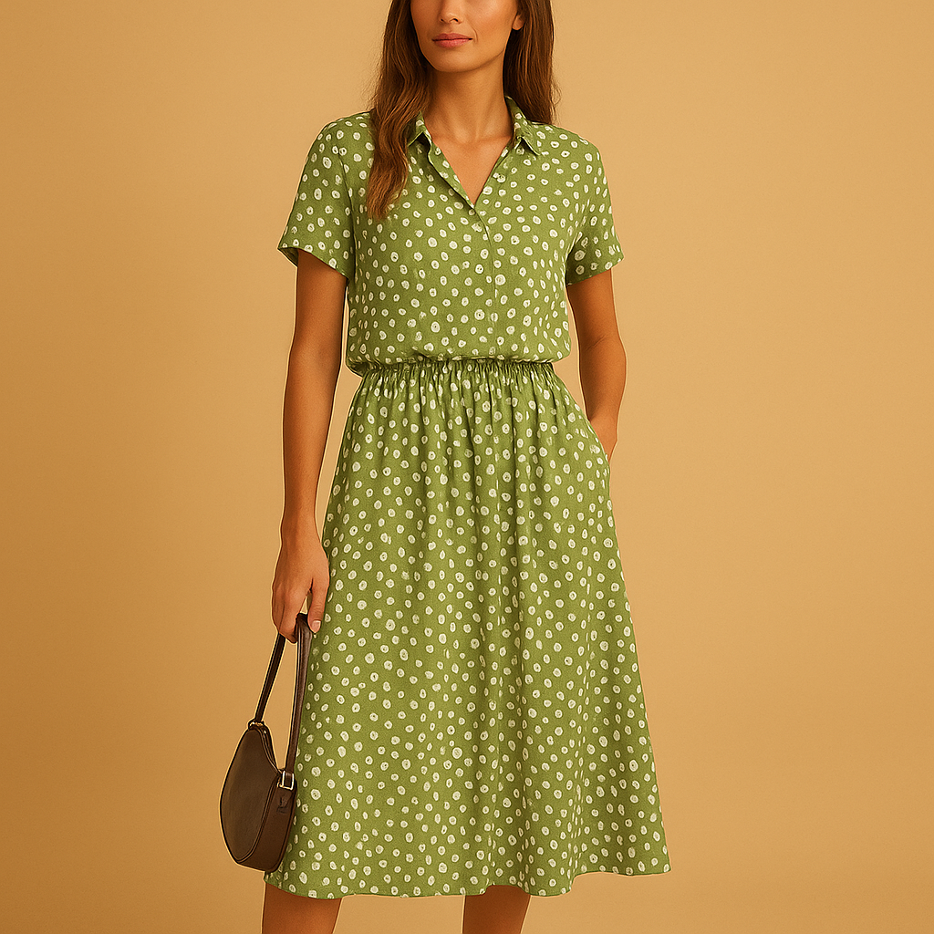 Midi Dress - Stylish V-Neck A-Line Midi Dresses for Women