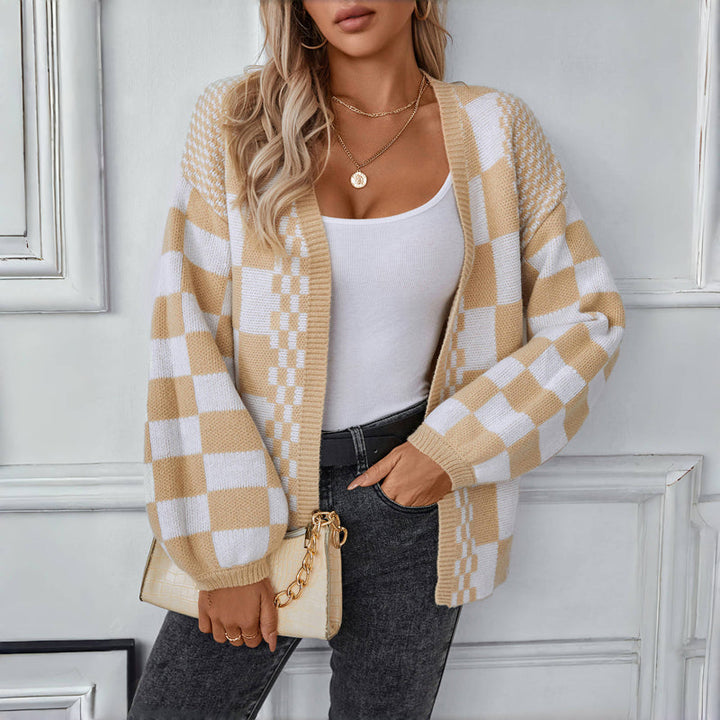 Plaid Cardigan for Women - Cozy Long Sleeve Layering Essential