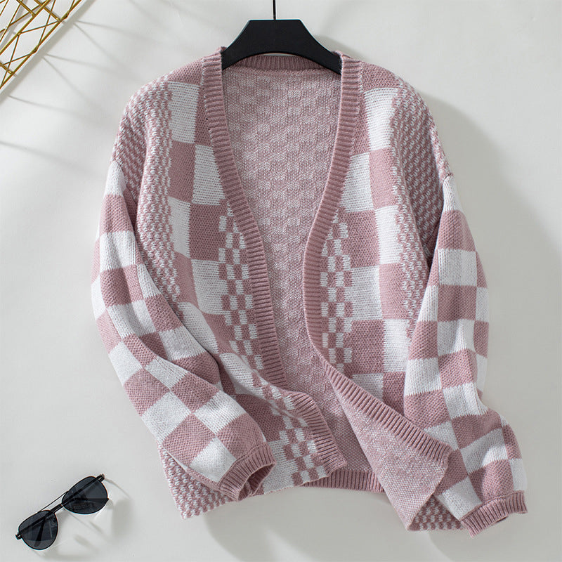 Plaid Cardigan for Women - Cozy Long Sleeve Layering Essential