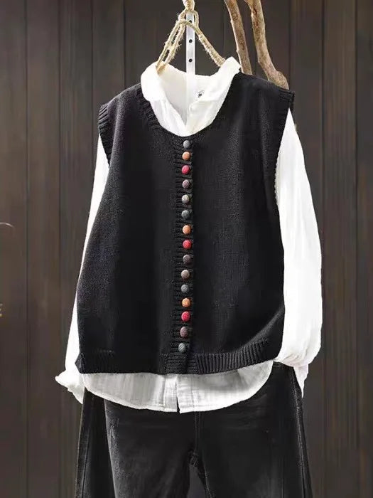 Rosalie | Knitted Button Vest