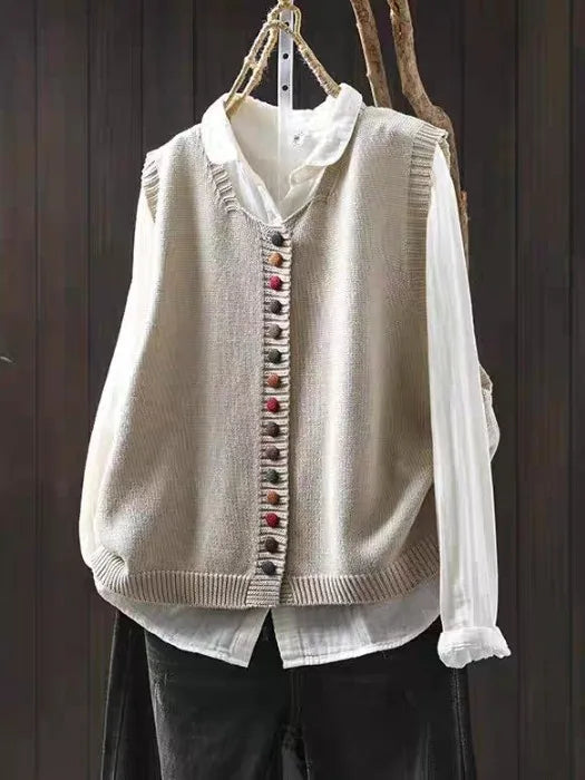 Rosalie | Knitted Button Vest
