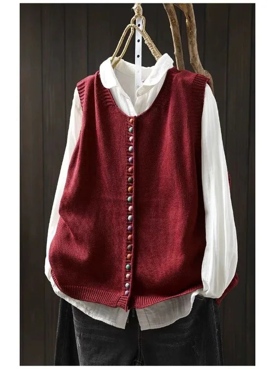 Rosalie | Knitted Button Vest