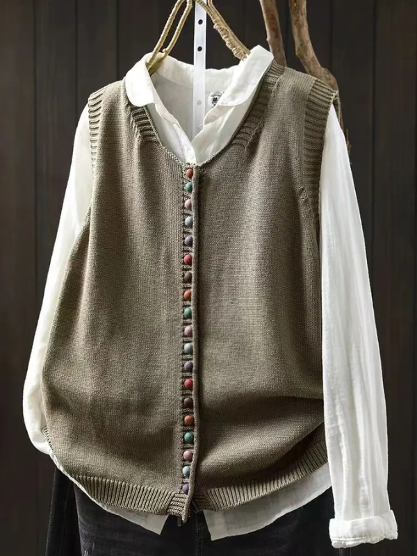 Rosalie | Knitted Button Vest
