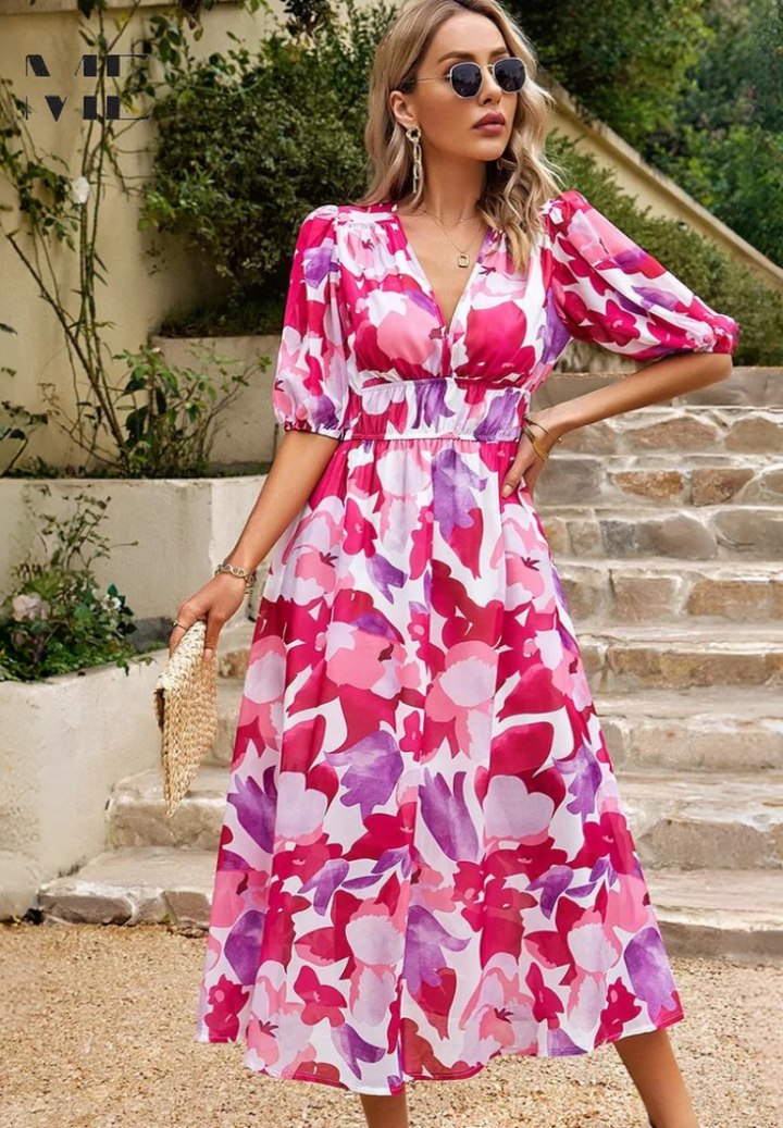 Rosalind™ | Elegant Midi Wedding Guest Dress