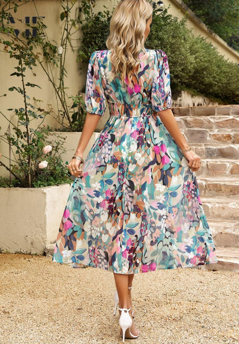 Rosalind™ | Elegant Midi Wedding Guest Dress