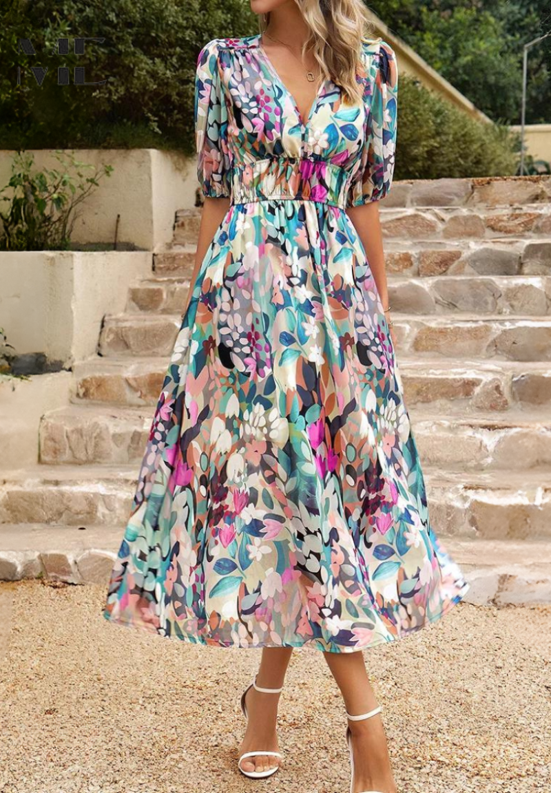 Rosalind™ | Elegant Midi Wedding Guest Dress
