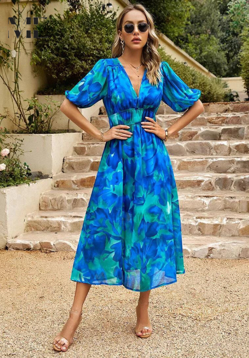 Rosalind™ | Elegant Midi Wedding Guest Dress