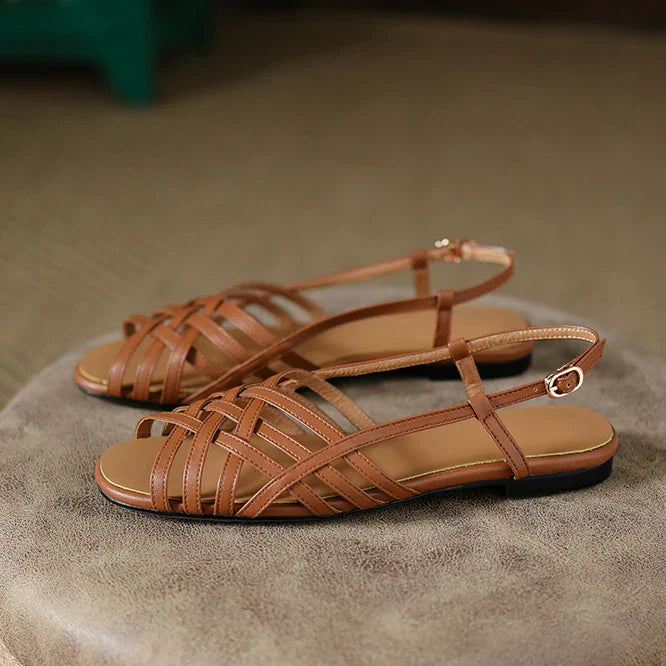 Vegan Leather Sandals for Women - Stylish Comfort with Adjustable Fit